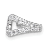 Sterling Silver Rhodium-plated Polished CZ Single Ear Cuff